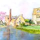 Lower Slaughter Watercolour